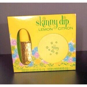 RARE Skinny Dip Box Set Lemon Citron Spray Cologne 2 Oz Dusting Powder 4 Oz